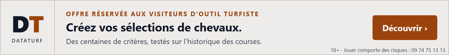 Dataturf Critérium, offre réservée aux visiteurs d'OutilTurfiste.com : créez vos sélections de chevaux